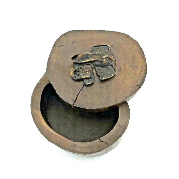 Elephant Dresser Box Wooden Hand Carved Slide Box Mother and Baby Giftware Decor - Picture 7 of 12